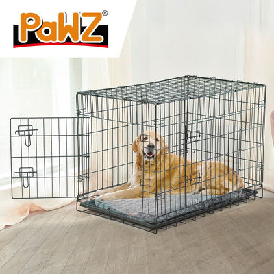 PaWz Pet Dog Cage Crate Kennel Portable Collapsible Puppy Metal Playpen 42" Payday Deals
