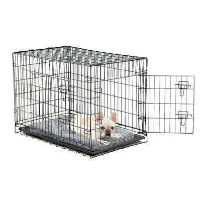 PaWz Pet Dog Cage Crate Metal Carrier Portable Kennel With Bed 42" Payday Deals