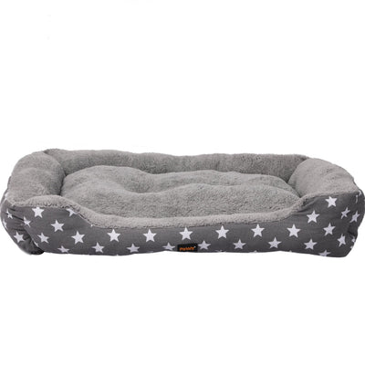 PaWz Pet Dog Cat Bed Deluxe Soft Cushion Lining Warm Kennel Grey Star L Payday Deals