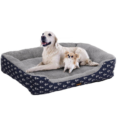 PaWz Pet Dog Cat Bed Deluxe Soft Cushion Lining Warm Kennel Navy Anchor XXL