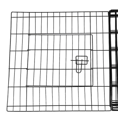 PaWz Pet Dog Playpen Puppy Exercise 8 Panel Enclosure Fence Black With Door 24" Payday Deals