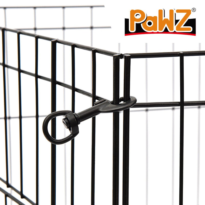 PaWz Pet Dog Playpen Puppy Exercise 8 Panel Enclosure Fence Black With Door 42" Payday Deals