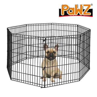 PaWz Pet Dog Playpen Puppy Exercise 8 Panel Fence Black Extension No Door 36"