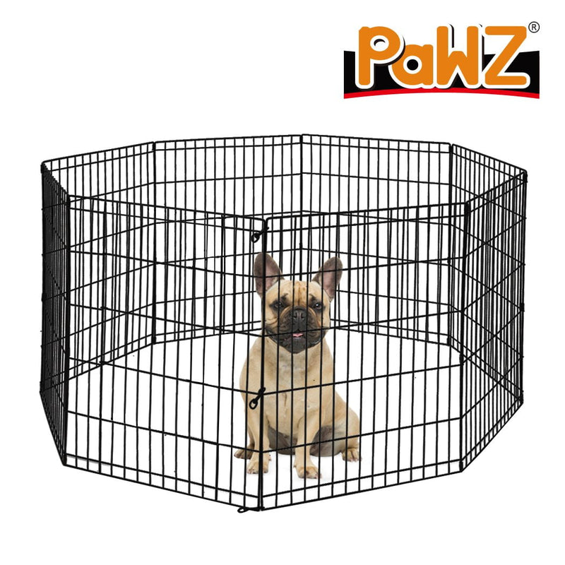 PaWz Pet Dog Playpen Puppy Exercise 8 Panel Fence Black Extension No Door 36" Payday Deals