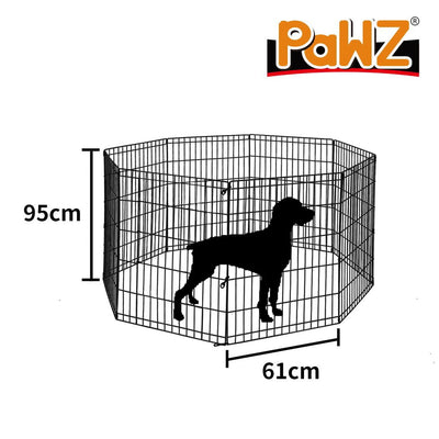 PaWz Pet Dog Playpen Puppy Exercise 8 Panel Fence Black Extension No Door 36" Payday Deals