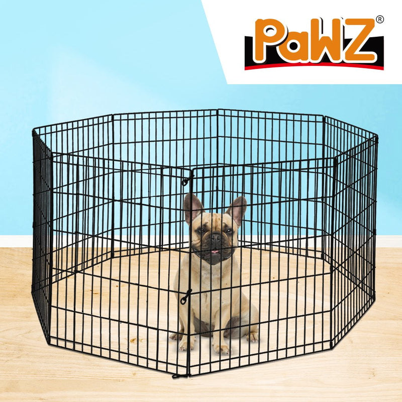 PaWz Pet Dog Playpen Puppy Exercise 8 Panel Fence Black Extension No Door 36" Payday Deals