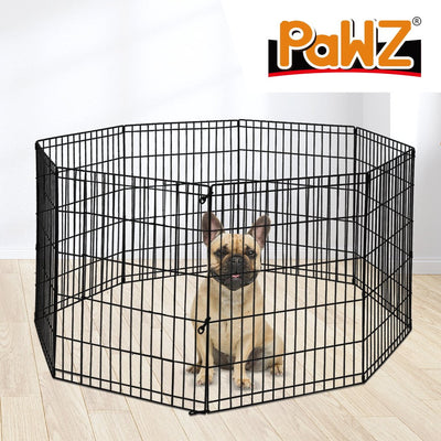 PaWz Pet Dog Playpen Puppy Exercise 8 Panel Fence Black Extension No Door 36" Payday Deals