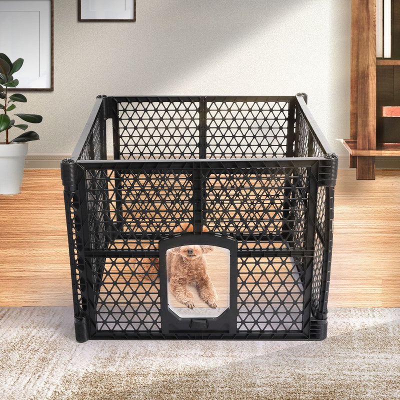 PaWz Pet Playpen Foldable Protable Dog Play Pens Plastic Garden Outdoor 4 Panels Payday Deals