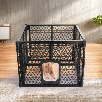 PaWz Pet Playpen Foldable Protable Dog Play Pens Plastic Garden Outdoor 4 Panels Payday Deals