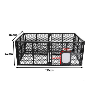 PaWz Pet Playpen Foldable Protable Dog Play Pens Plastic Garden Outdoor 6 Panels Payday Deals