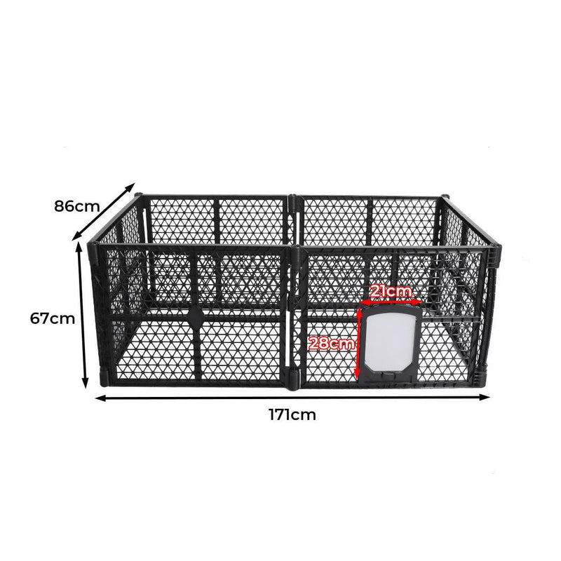 PaWz Pet Playpen Foldable Protable Dog Play Pens Plastic Garden Outdoor 6 Panels Payday Deals