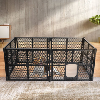 PaWz Pet Playpen Foldable Protable Dog Play Pens Plastic Garden Outdoor 6 Panels Payday Deals