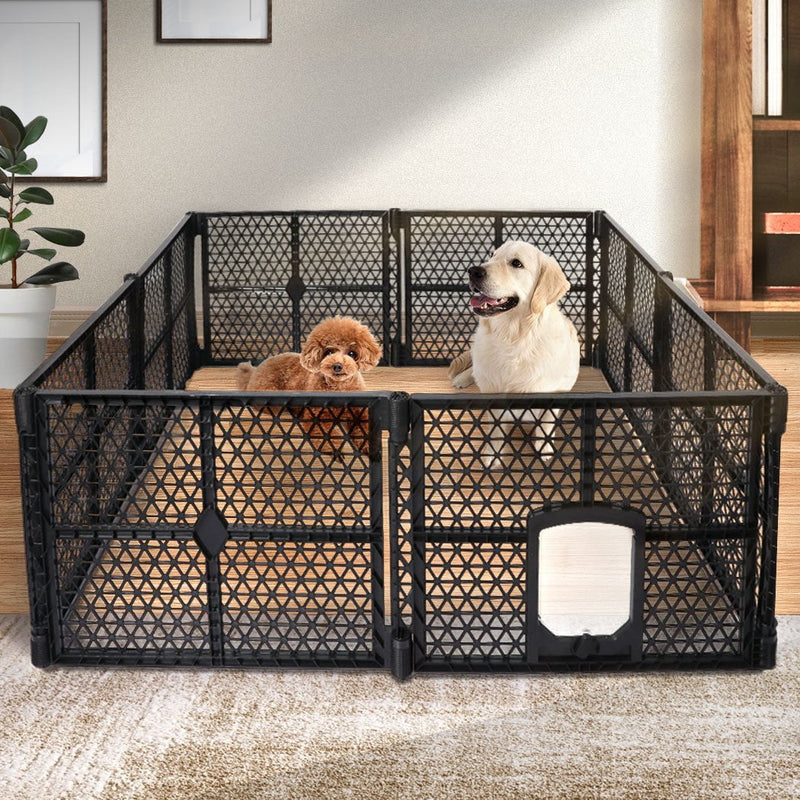 PaWz Pet Playpen Foldable Protable Dog Play Pens Plastic Garden Outdoor 8 Panels Payday Deals