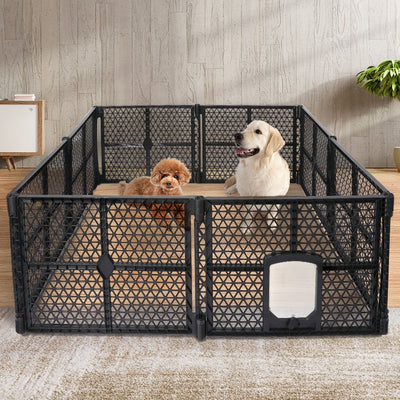 PaWz Pet Playpen Foldable Protable Dog Play Pens Plastic Garden Outdoor 8 Panels Payday Deals