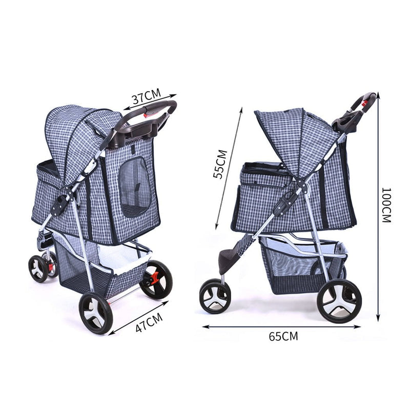 PaWz Pet Stroller 3 Wheels Dog Cat Cage Puppy Pushchair Travel Walk Carrier Pram Payday Deals