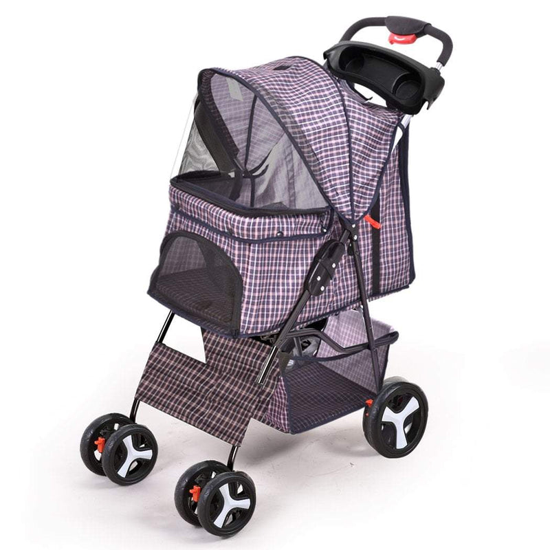 PaWz Pet Stroller 4 Wheels Dog Cat Cage Puppy Pushchair Travel Walk Carrier Pram Payday Deals