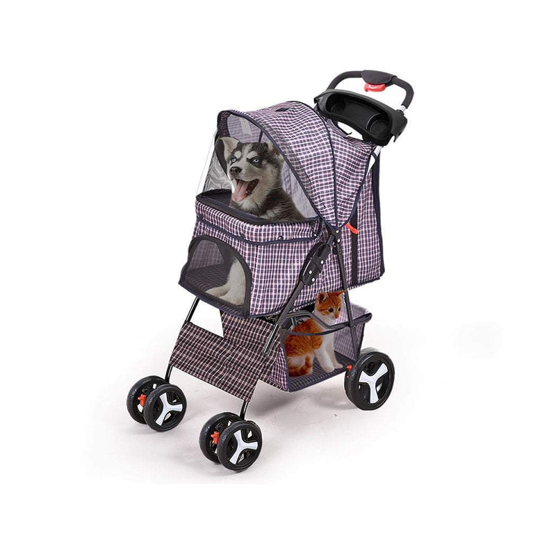 PaWz Pet Stroller 4 Wheels Dog Cat Cage Puppy Pushchair Travel Walk Carrier Pram Payday Deals