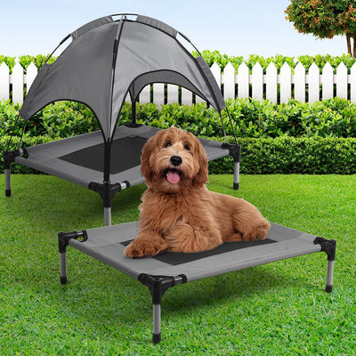 PaWz Pet Trampoline Bed Dog Cat Elevated Hammock With Canopy Raised Heavy Duty M Payday Deals