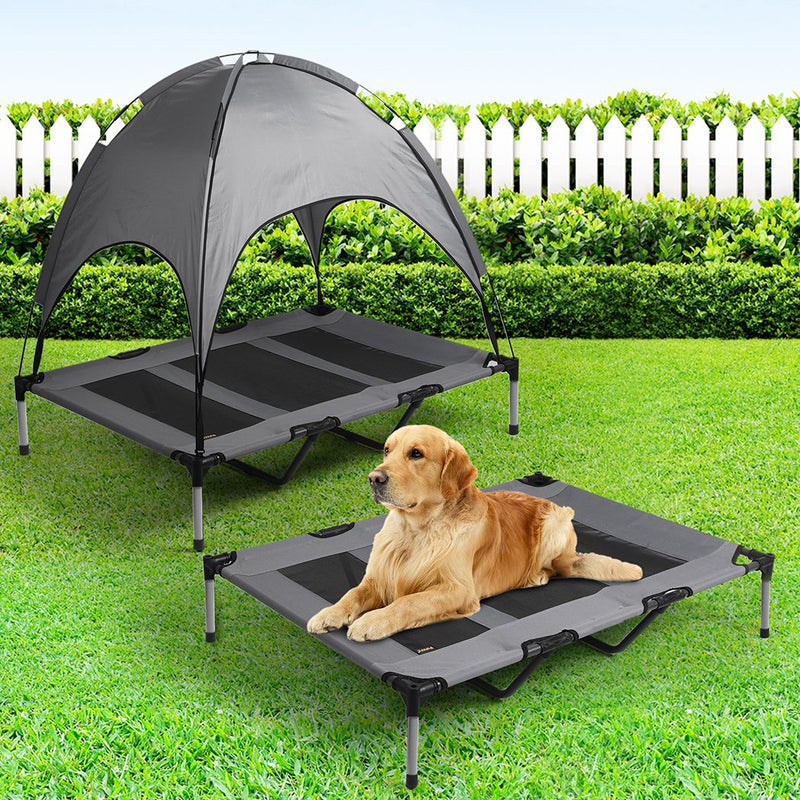PaWz Pet Trampoline Bed Dog Cat Elevated Hammock With Canopy Raised Heavy XL Payday Deals