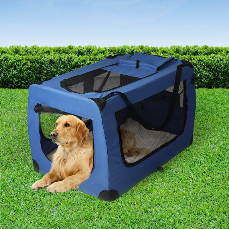 PaWz Pet Travel Carrier Kennel Folding Soft Sided Dog Crate For Car Cage Large L Payday Deals