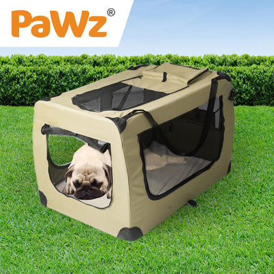 PaWz Pet Travel Carrier Kennel Folding Soft Sided Dog Crate For Car Cage Large M Payday Deals