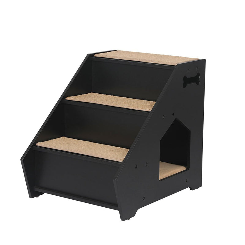 PaWz Wooden Dog Ramp Stairs Steps For Bed Pet Calming Kennel Non-Slip Black Payday Deals