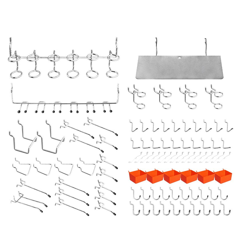 Pegboard Hooks Storage Bins Hanger Locks Parts Steel Tray Organizer Bin 138PC Payday Deals