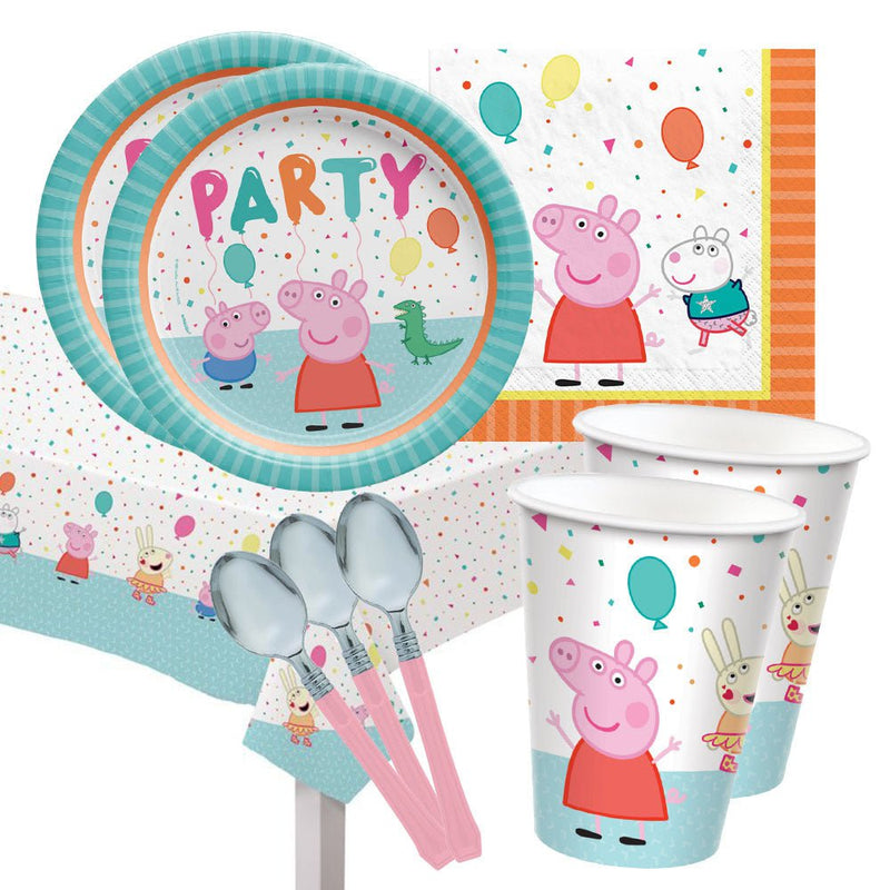 Peppa Pig- 16 Guest Deluxe Tableware Party Pack Payday Deals