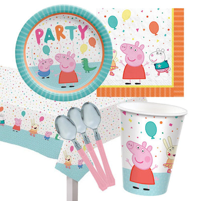 Peppa Pig- 8 Guest Deluxe Tableware Party Pack