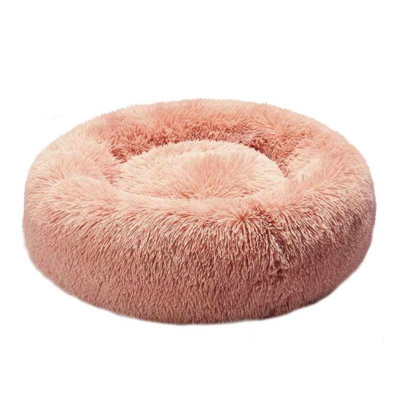 Pet Bed Cat Dog Donut Nest Calming Kennel Cave Deep Sleeping Pink XXL Payday Deals