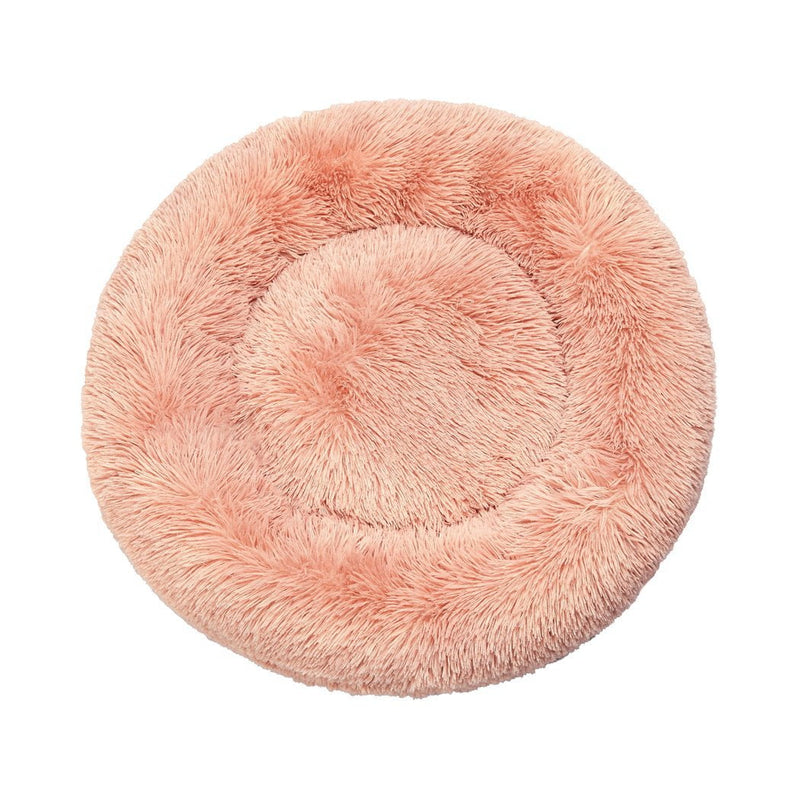 Pet Bed Cat Dog Donut Nest Calming Kennel Cave Deep Sleeping Pink XXL Payday Deals