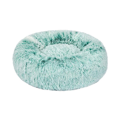 Pet Bed Cat Dog Donut Nest Calming Mat Soft Plush Kennel Teal M Payday Deals