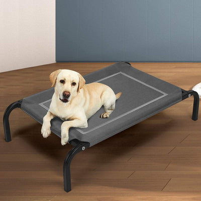 Pet Bed Dog Beds Bedding Sleeping Non-toxic Heavy Trampoline Grey L Payday Deals