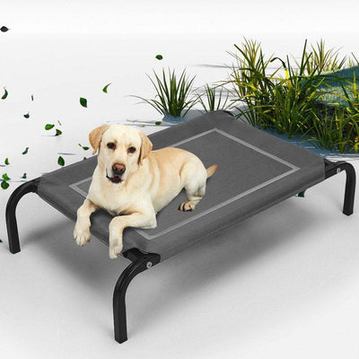 Pet Bed Dog Beds Bedding Sleeping Non-toxic Heavy Trampoline Grey L Payday Deals