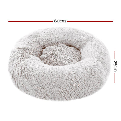 Pet Bed Dog Cat Calming Bed Small 60cm White Sleeping Comfy Cave Washable Payday Deals