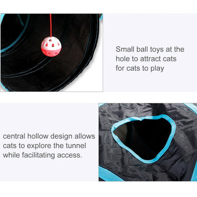 Pet Cat Kitten Puppy 4-Way Tunnel Play Toy Foldable Funny Exercise Tunnel Rabbit Payday Deals