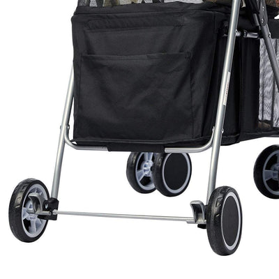 Pet Stroller Dog Cat Pram Foldable Carrier Large Travel 4 Wheels Pushchair Black