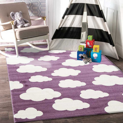 Piccolo  Pink and White Cloud Kids Rug 120x170cm Payday Deals