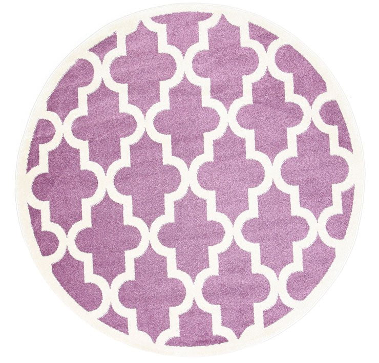 Piccolo Violet Pink and White Lattice Pattern Kids Rug 120x170cm Payday Deals