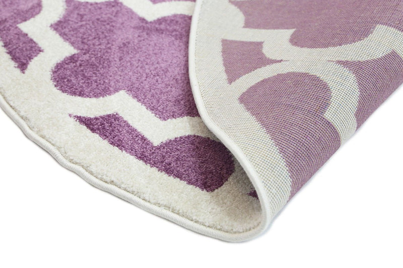 Piccolo Violet Pink and White Lattice Pattern Kids Rug 120x170cm Payday Deals