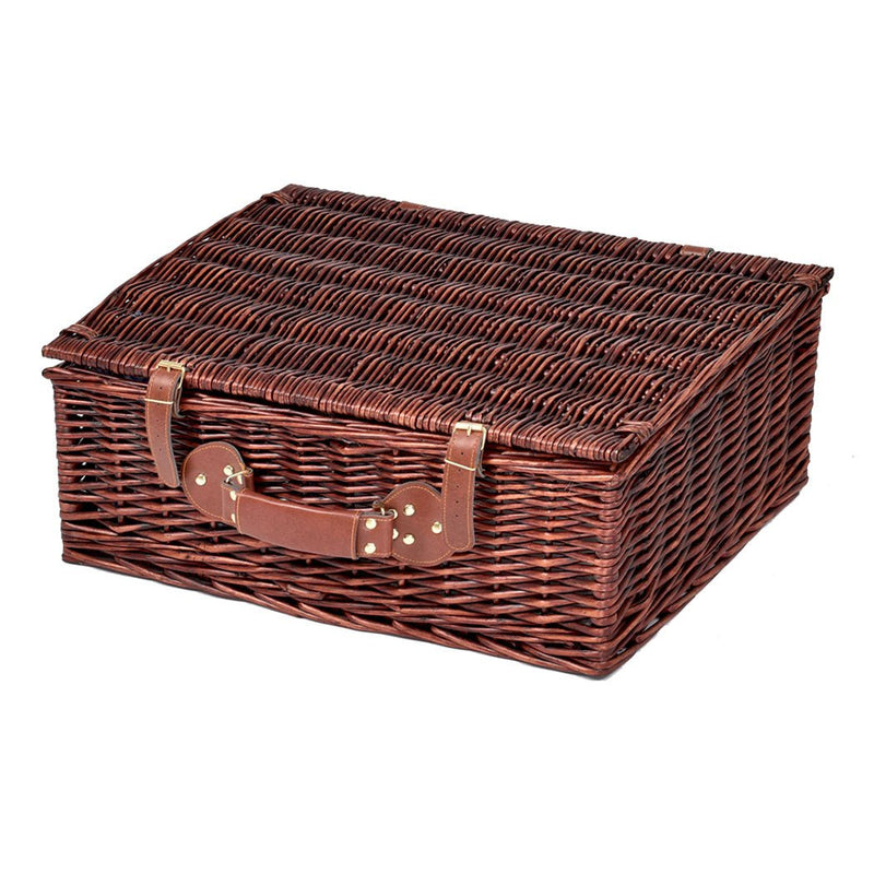 Picnic Basket 4 Person Baskets Set Insulated Wicker Outdoor Blanket Gift Storage Payday Deals