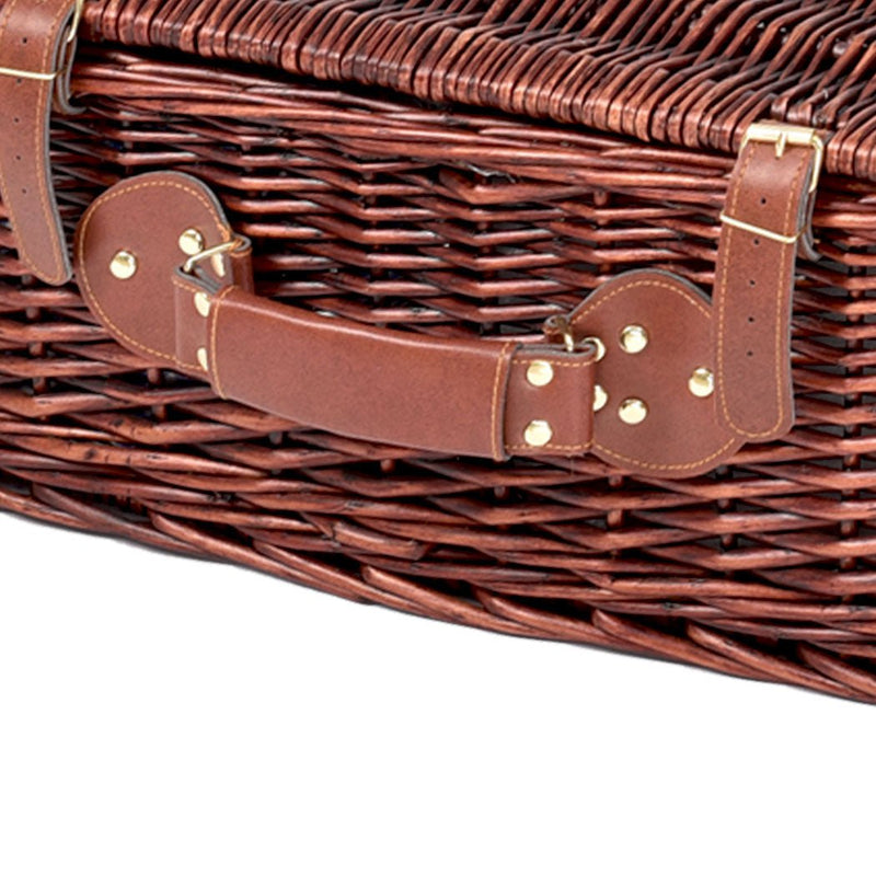 Picnic Basket 4 Person Baskets Set Insulated Wicker Outdoor Blanket Gift Storage Payday Deals