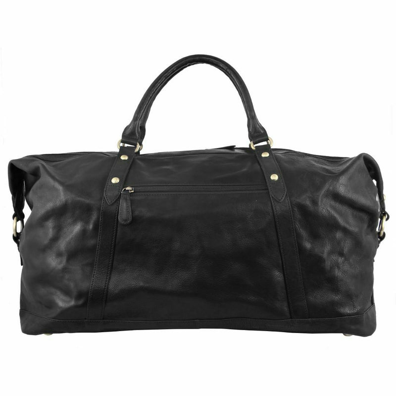 Pierre Cardin Rustic Leather Business Overnight Bag Unisex Duffle Bag Travel - Black Payday Deals