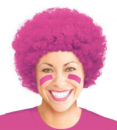 Pink Curly Wig Costume Accessory x1