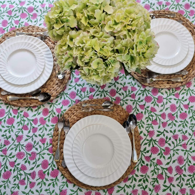 Rectangle Square Tablecloth Table Cover Flower Pattern Dining Table Cloth - Pink - Payday Deals