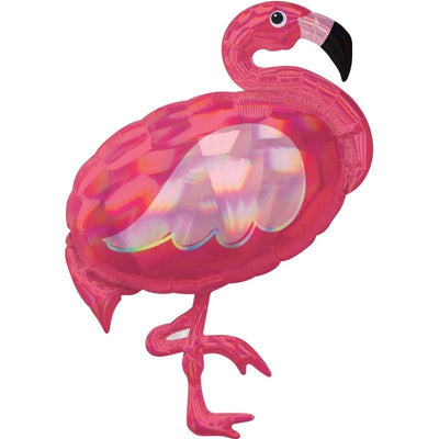 Pink Flamingo Holographic Iridescent Shaped Balloon