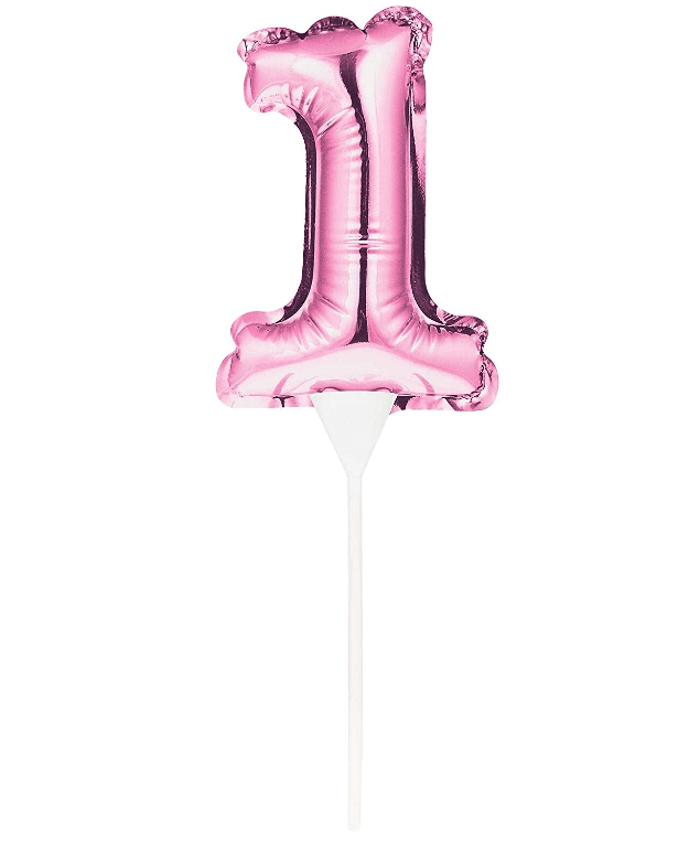 Pink Self-Inflating Number 1 Balloon Cake Topper Payday Deals