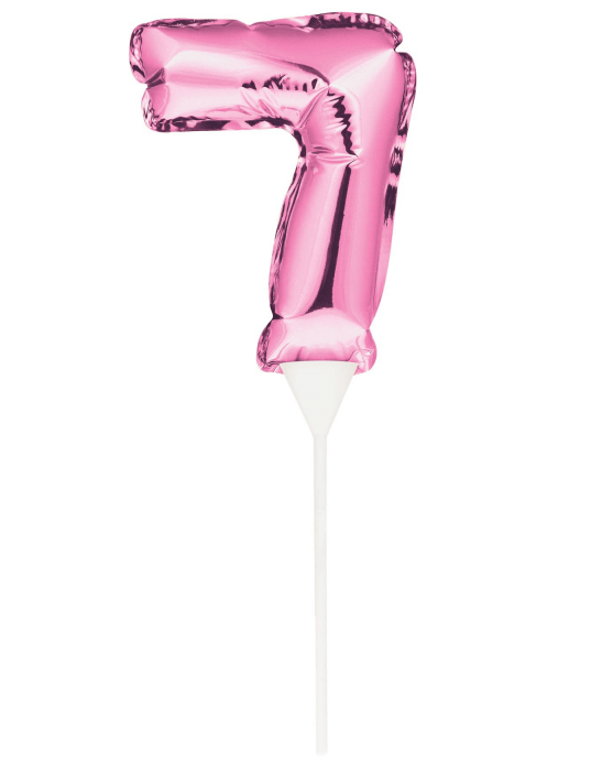 Pink Self-Inflating Number 7 Balloon Cake Topper Payday Deals