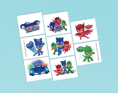 PJ Masks Party Supplies Set of 8 Temporary Tattoo Party Favours