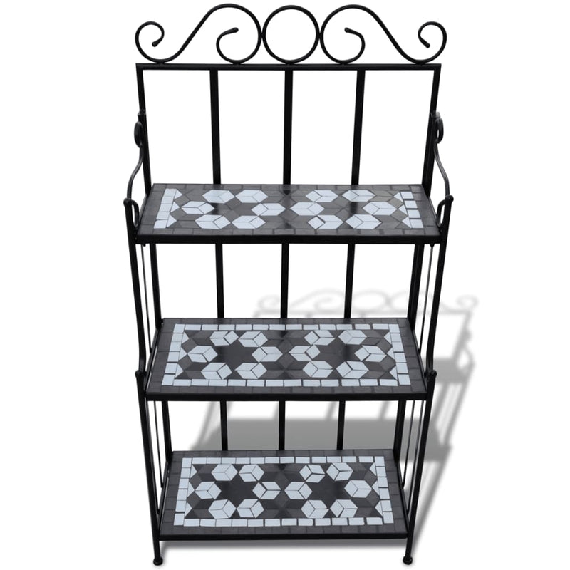 Plant Stand Plant Display Black White Mosaic Pattern Payday Deals